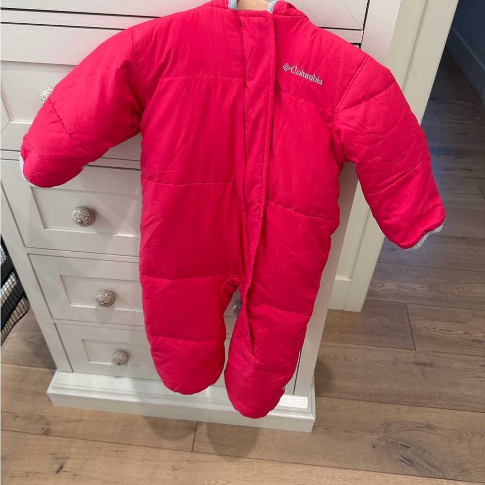 Columbia Pink and White Fleece Snowsuit